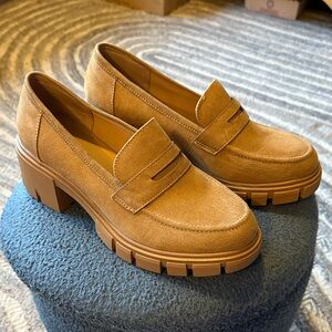 Me Too Tan Suede Loafers